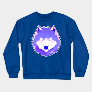 Fluffy Wolf Dog Head Portrait (MD23Ani003) Crewneck Sweatshirt